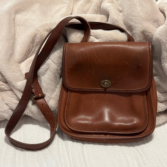 Coach Bags Vintage Coach Brown Leather Saddle Bag Cross Body Poshmark